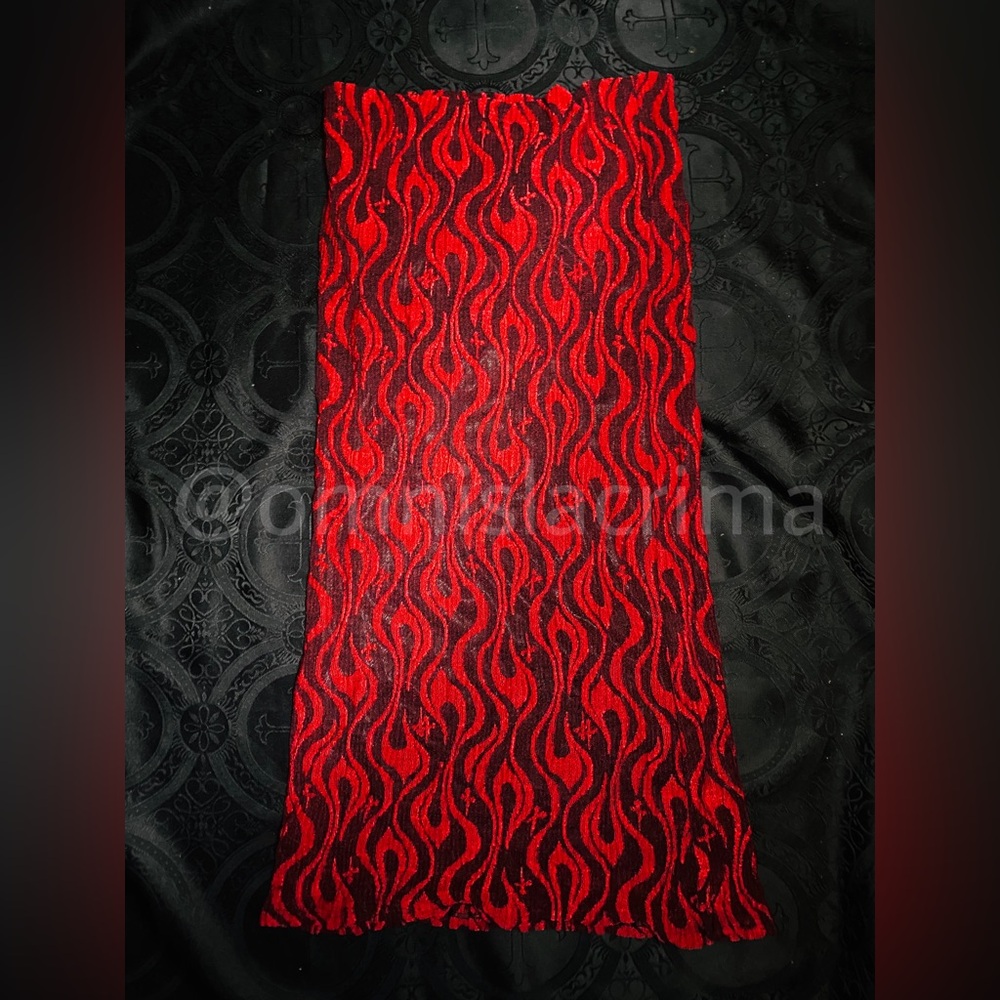 (SOLD) RARE 1999 Lip Service Eternal Hell Mesh Maxi Skirt in Red
